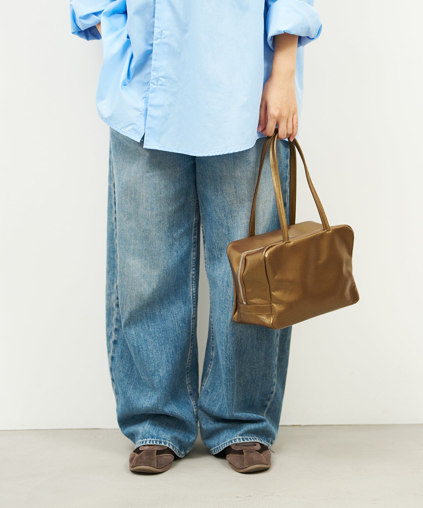 Square duffel XS - antique gold / pigskin Lustra