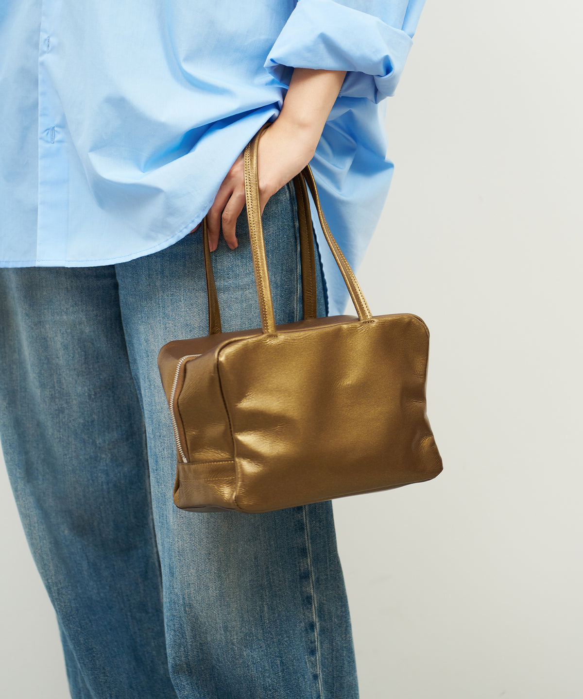 Square duffel XS - antique gold / pigskin Lustra