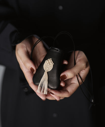 #55/ Amulet Pouch XS (Sawa Matsuda Collaboration / black) / cowhide "BABY BUFFALO"