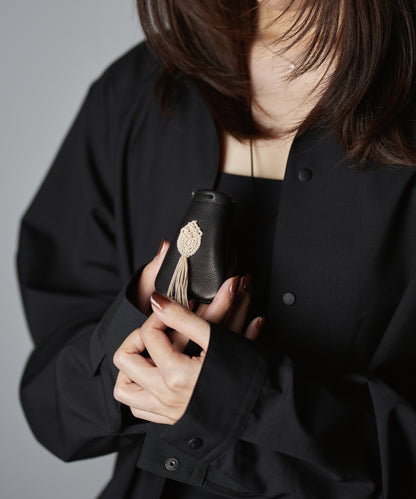 #55/ Amulet Pouch XS (Sawa Matsuda Collaboration / black) / cowhide "BABY BUFFALO"