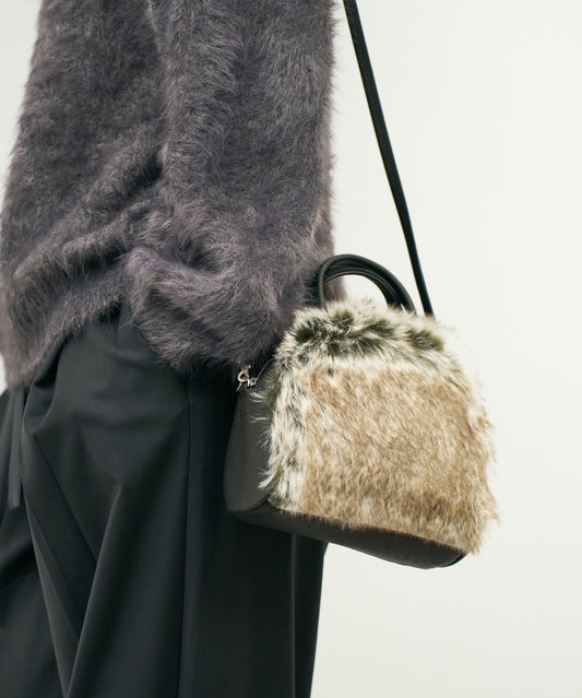 #88a / Micro Boston 2way / Pigskin "HALLIE × Craft fur"