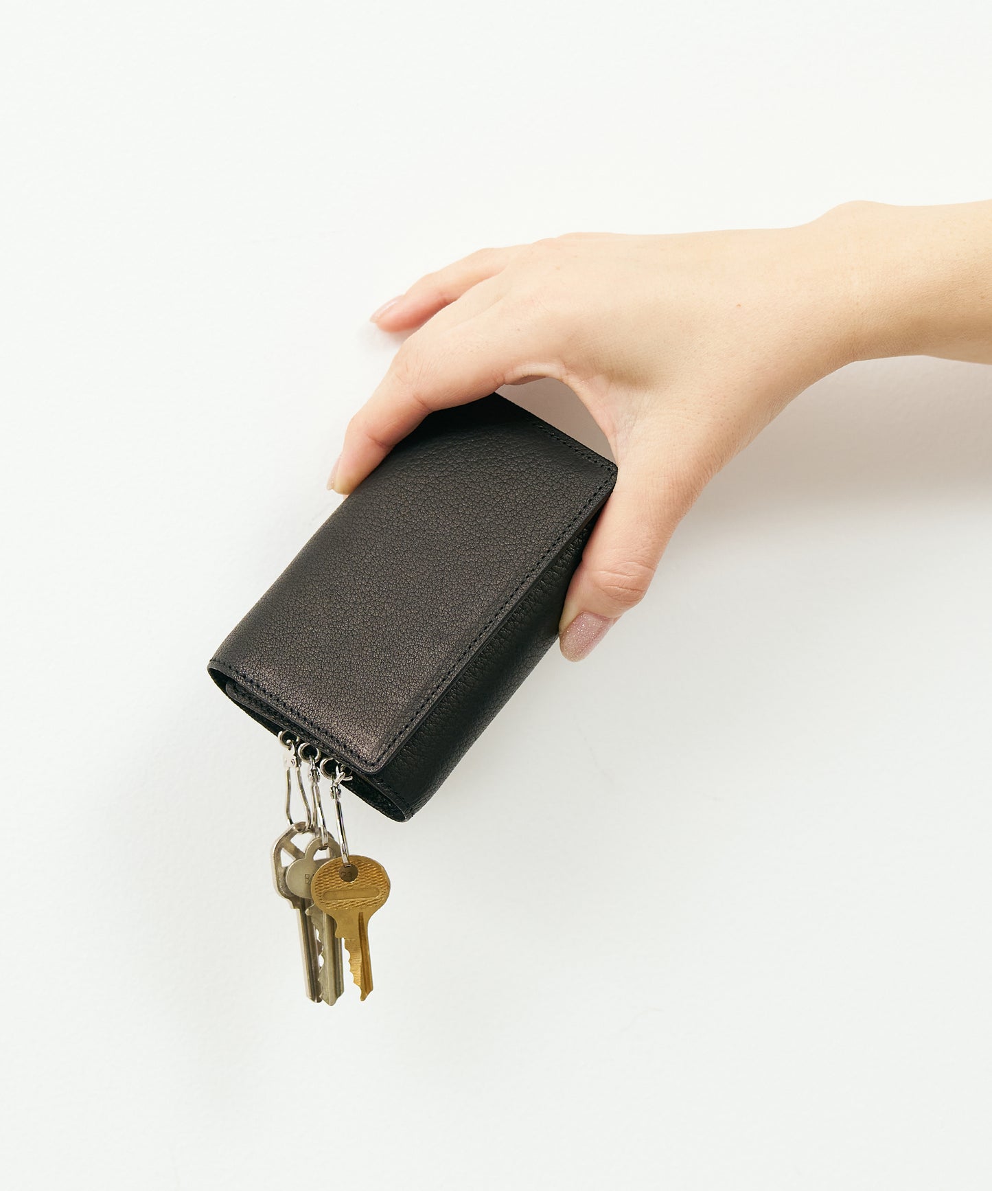 #55/ Key Merge Wallet (black) / cowhide "BABY BUFFALO"