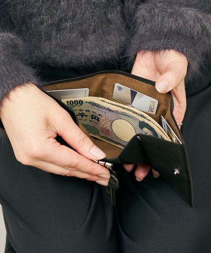 #55/ Key Merge Wallet (black) / cowhide "BABY BUFFALO"