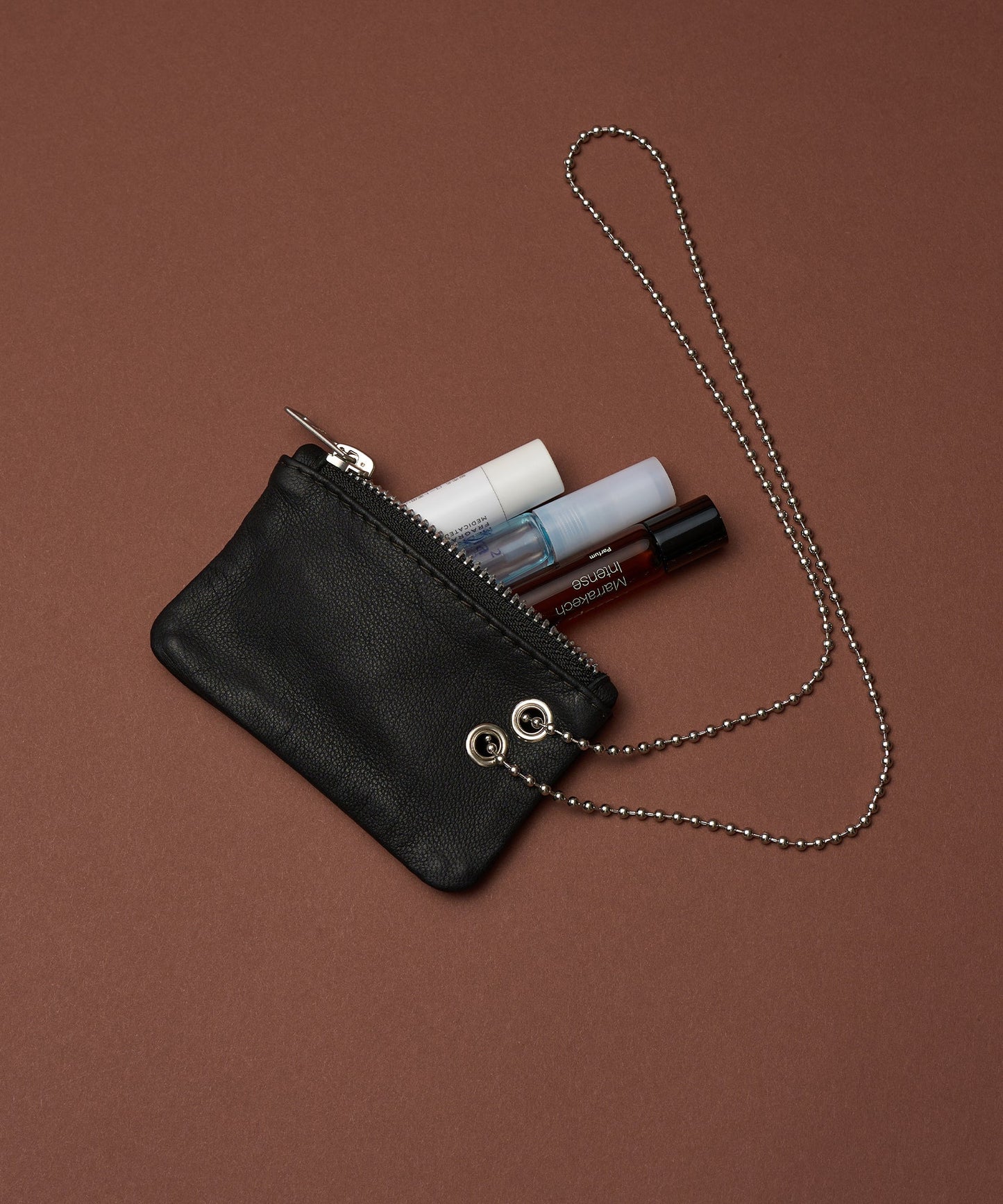 sold out / #11 / "Kuramae" pouch (black) / goatskin "BARE"