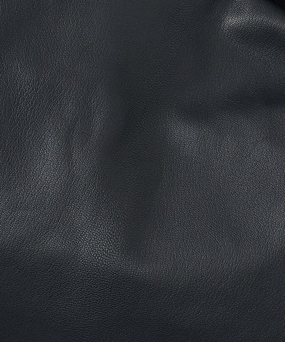 #11/ Zip circle shoulder S (black) / goatskin "BARE"