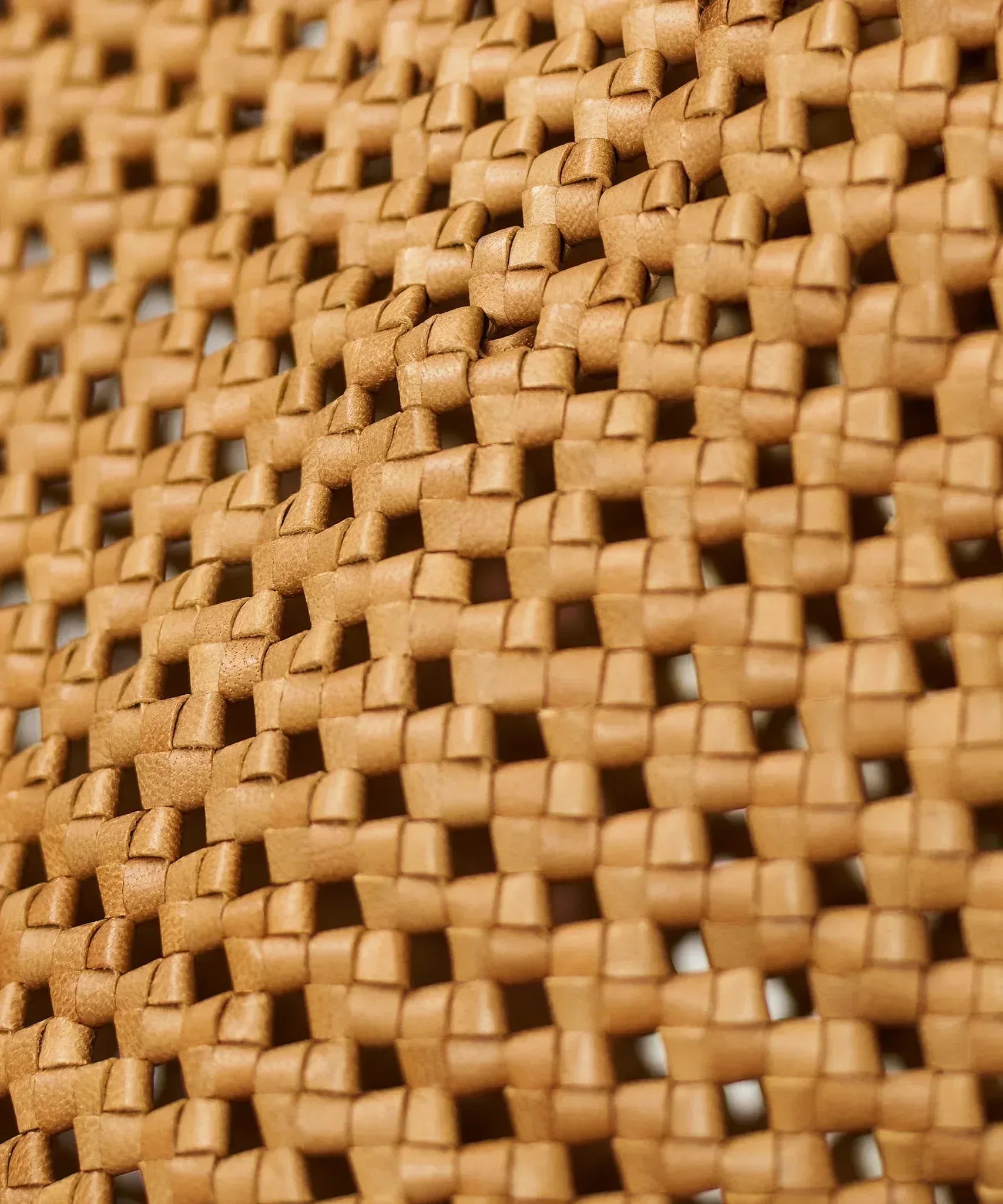 Aging Beautifully – Goat Leather Mesh Bag, Handwoven for Everyday