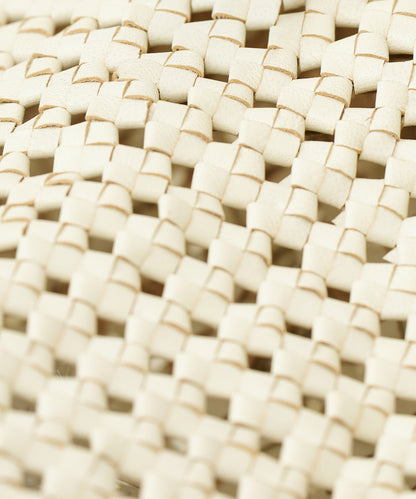 #16/ Tassel tote bag (oatmeal) / goatskin "GOAT MESH "