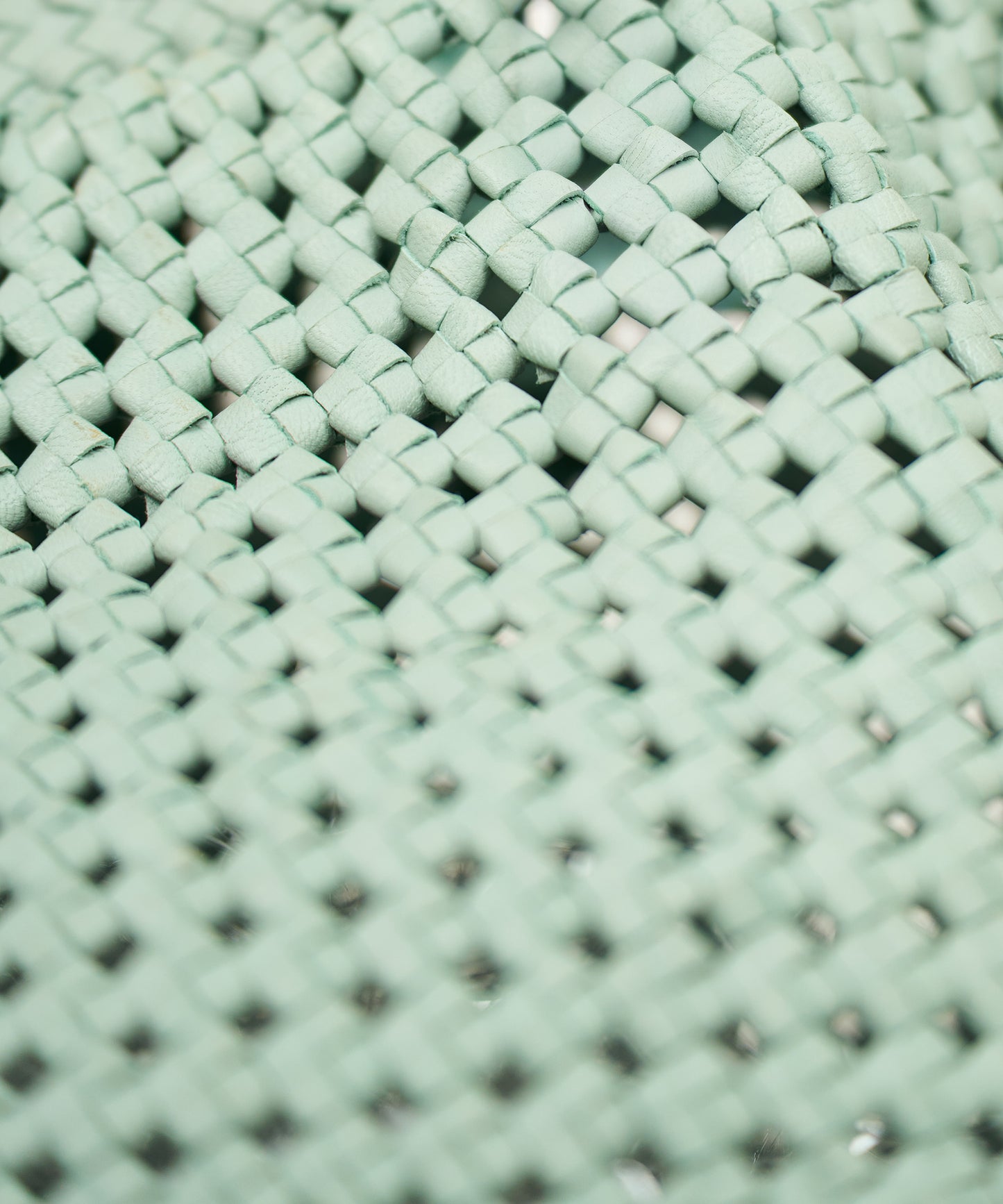 #16/ Basket tote bag L (sage green) / goatskin "GOAT MESH "