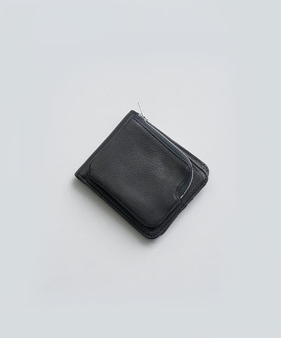 #55 / Patch pocket wallet (black) / cowhide 