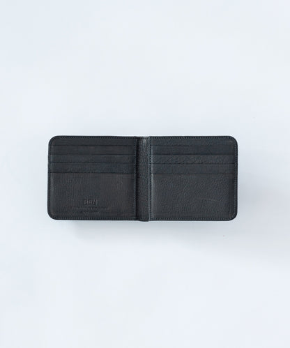 Patch pocket wallet（black）/ cowhide "BABY BUFFALO"